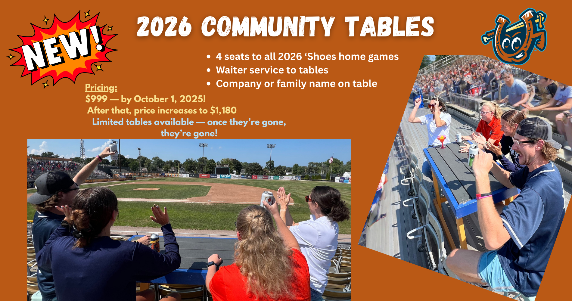 NEW for 2026: Community Tables